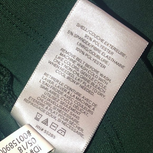 Express Pull On Ankle Mid Rise Pants with Removable Tie in Green XS - Picture 7 of 7